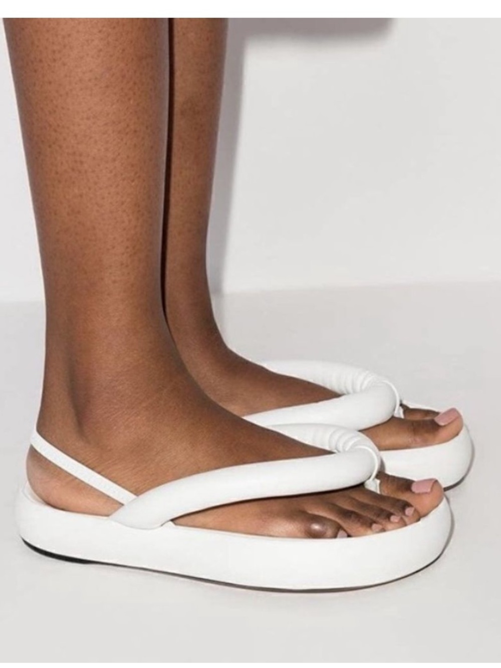 Isabel Marant Orene Leather Flatform Sandals White Size 7